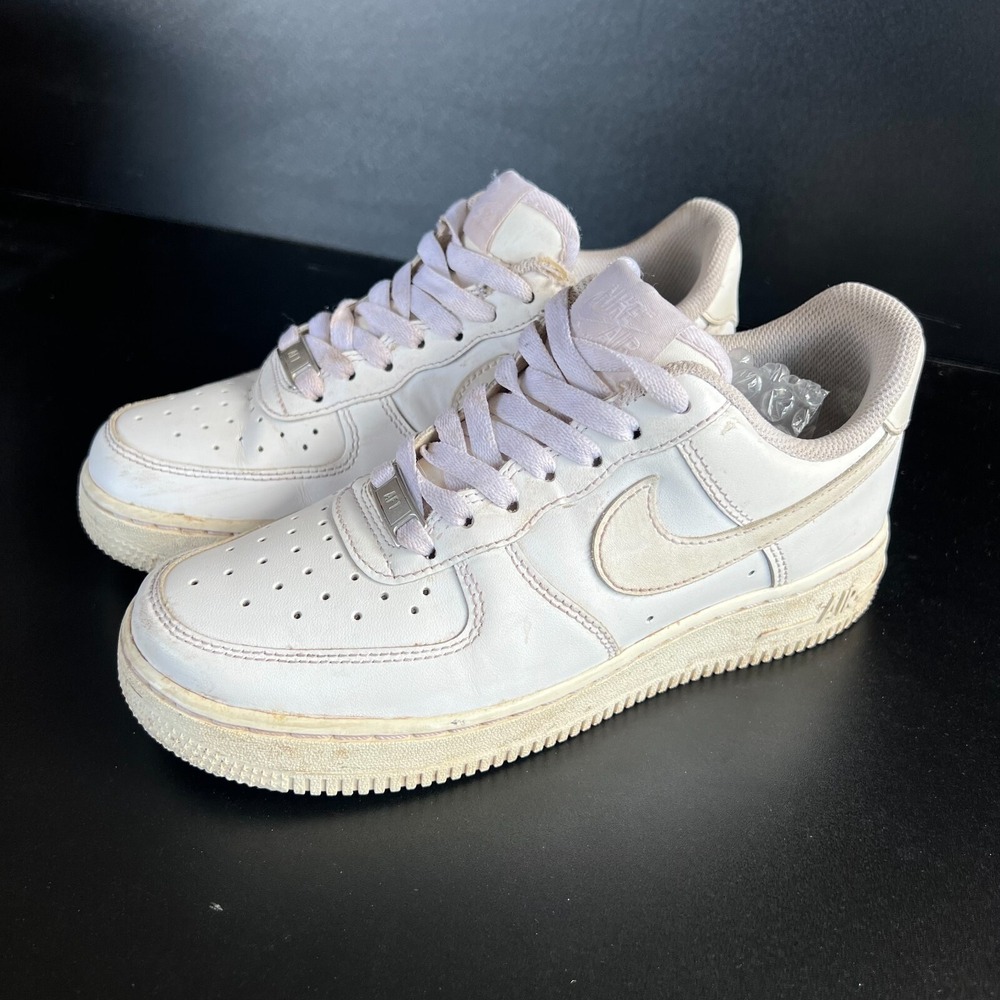Nike Air Force 1 Low '07 Shoes Womens Size 6.5 White Leather Sneakers 315115-112